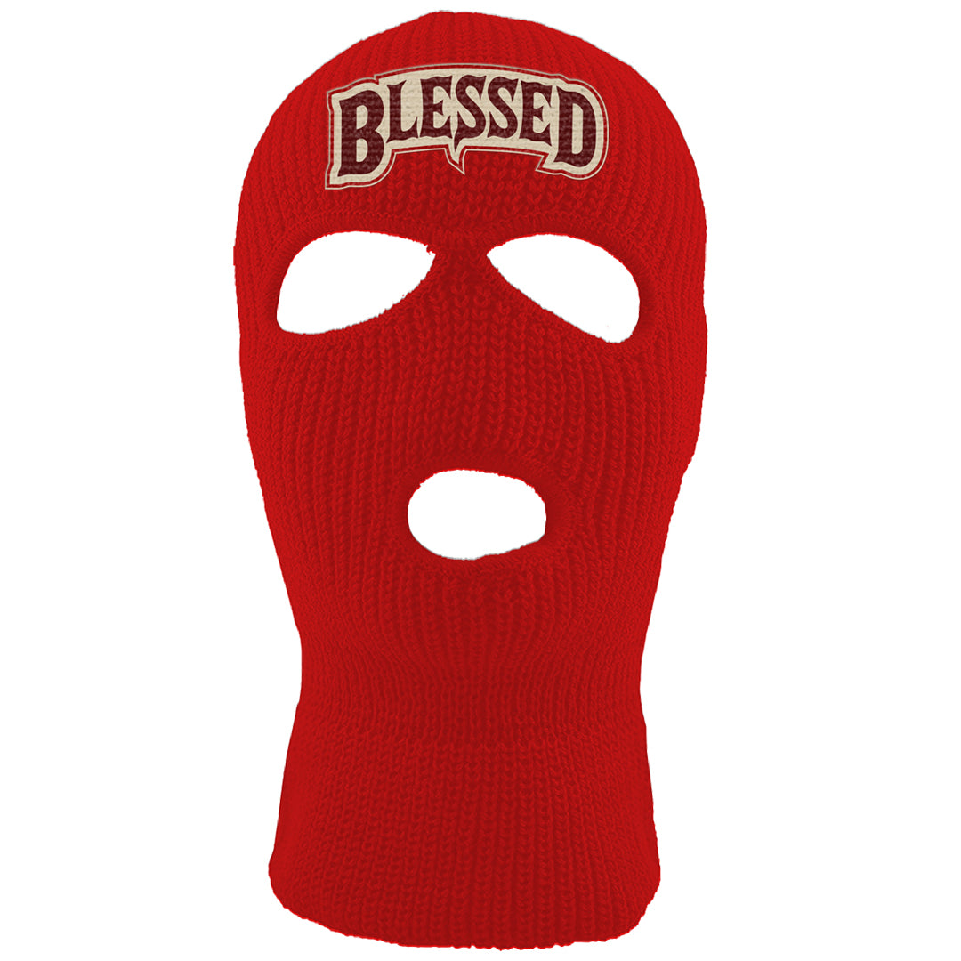 Tiki Leaf Mid 1s Ski Mask | Blessed Arch, Red