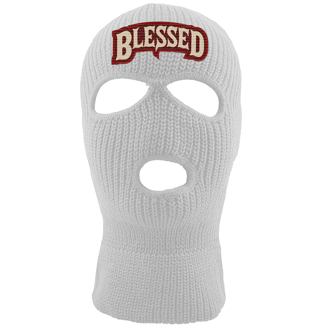 Tiki Leaf Mid 1s Ski Mask | Blessed Arch, White