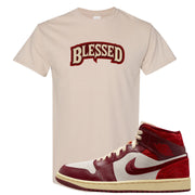 Tiki Leaf Mid 1s T Shirt | Blessed Arch, Sand
