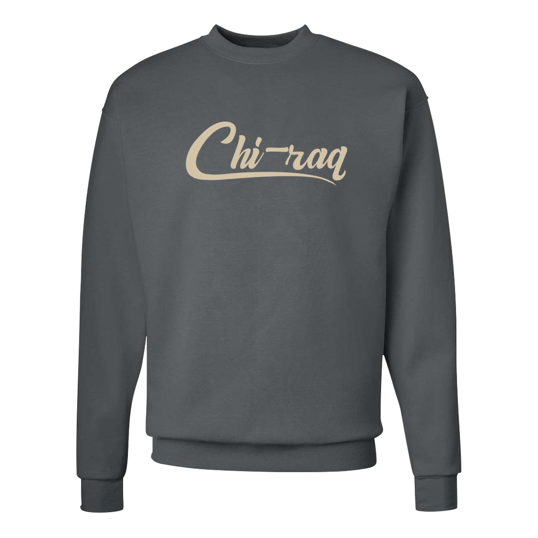 Tiki Leaf Mid 1s Crewneck Sweatshirt | Chiraq, Smoke Grey