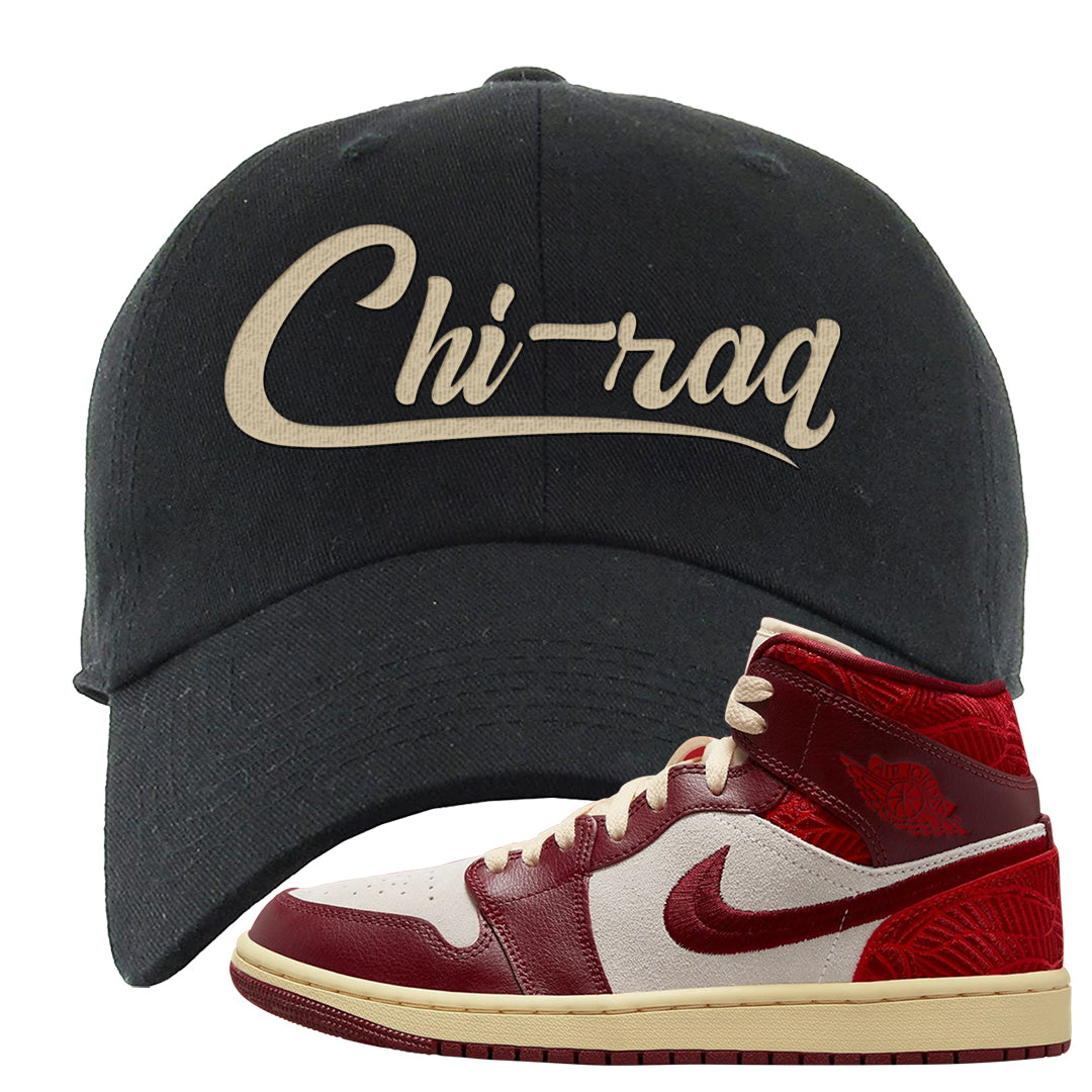 Tiki Leaf Mid 1s Dad Hat | Chiraq, Black