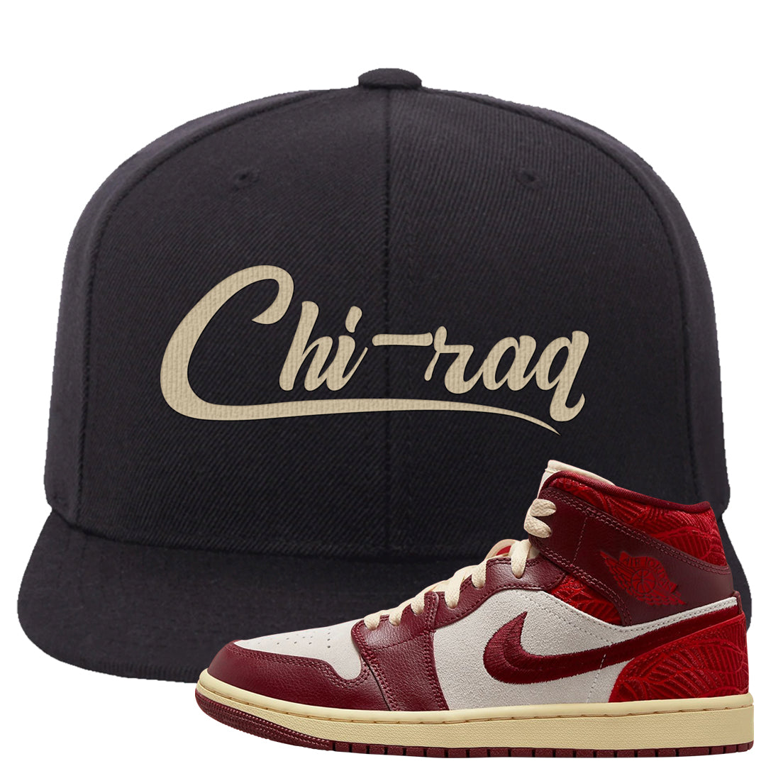 Tiki Leaf Mid 1s Snapback Hat | Chiraq, Black