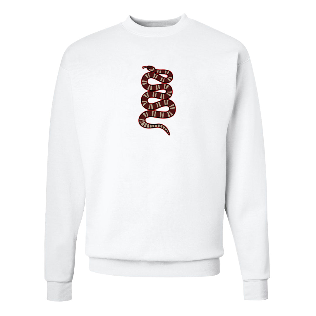 Tiki Leaf Mid 1s Crewneck Sweatshirt | Coiled Snake, White