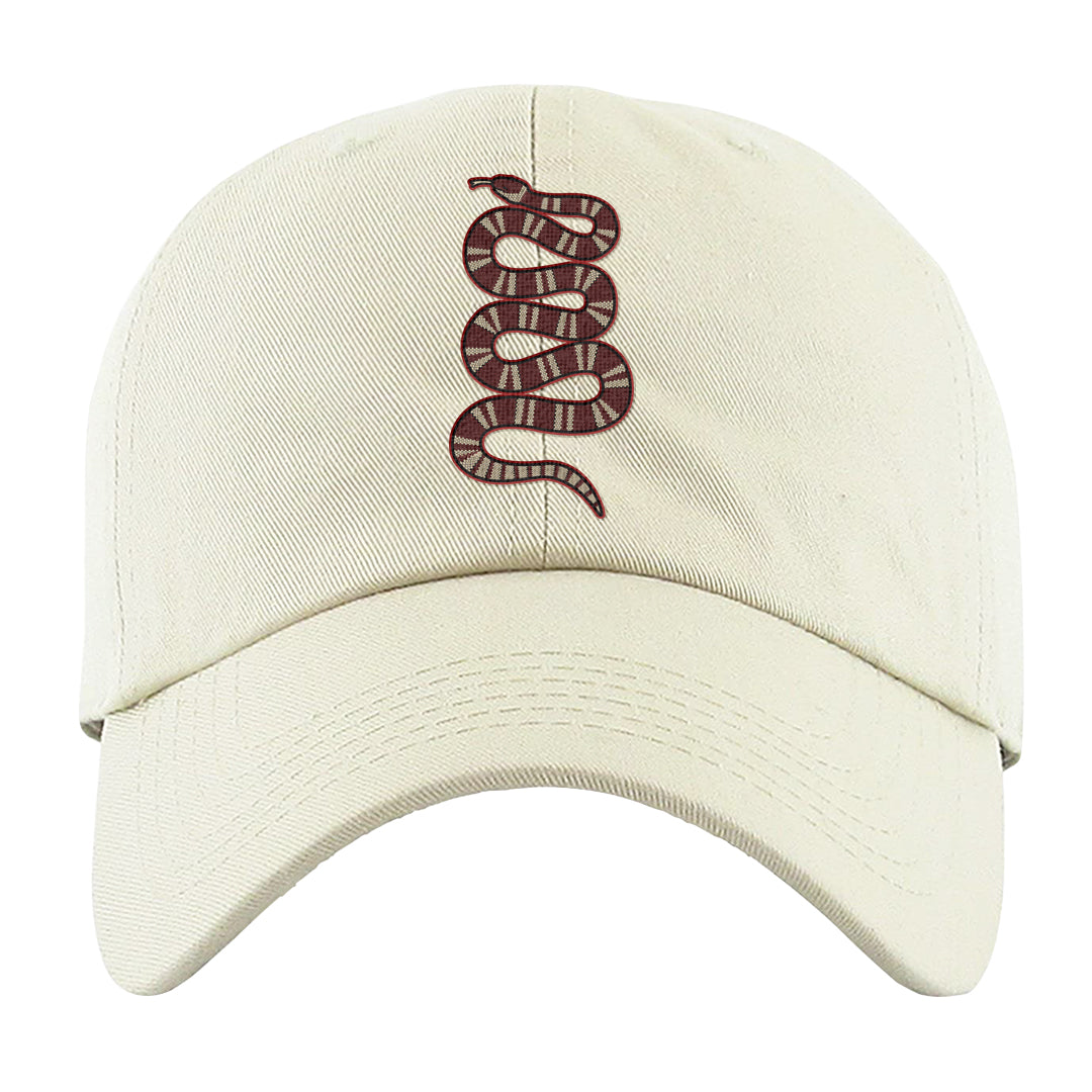 Tiki Leaf Mid 1s Dad Hat | Coiled Snake, White
