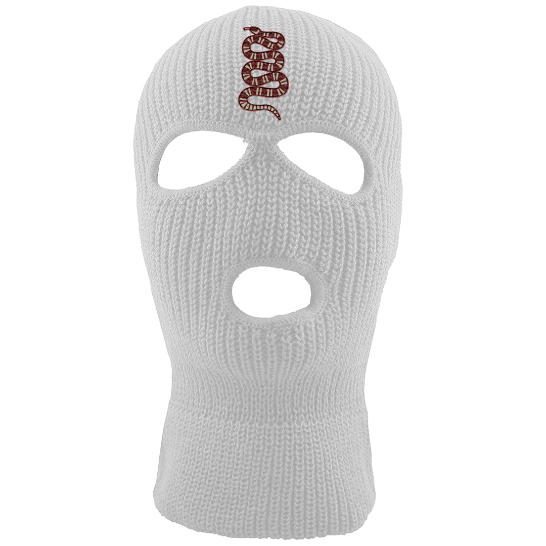 Tiki Leaf Mid 1s Ski Mask | Coiled Snake, White