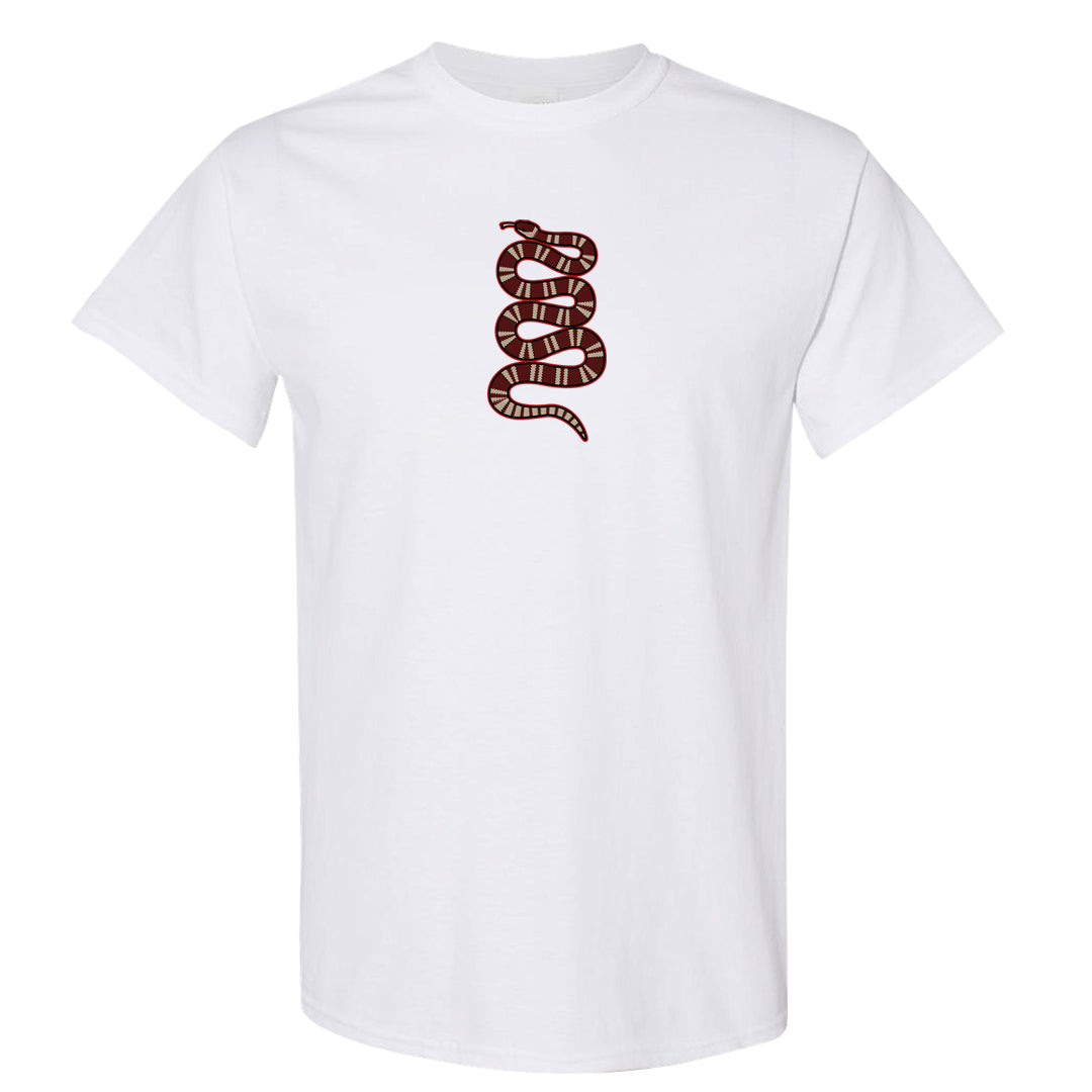 Tiki Leaf Mid 1s T Shirt | Coiled Snake, White
