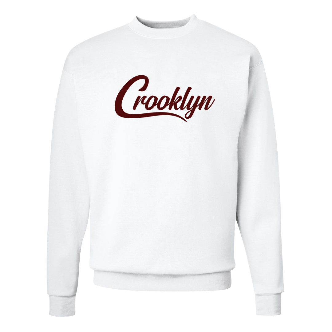 Tiki Leaf Mid 1s Crewneck Sweatshirt | Crooklyn, White