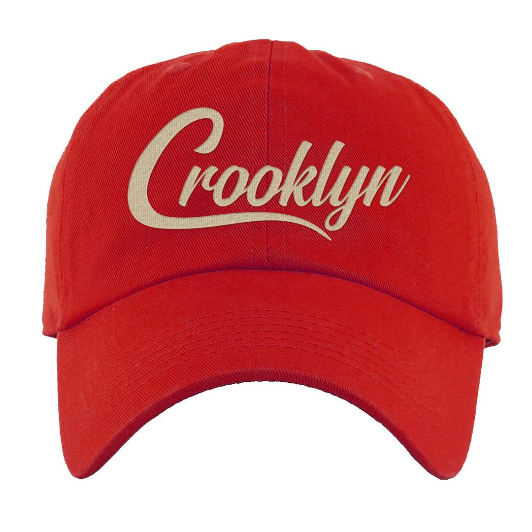 Tiki Leaf Mid 1s Dad Hat | Crooklyn, Red