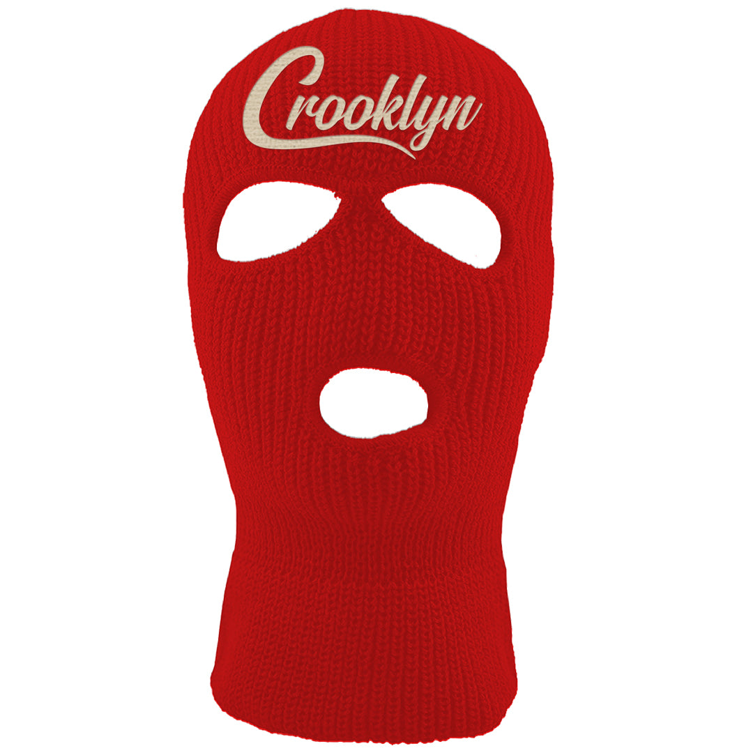 Tiki Leaf Mid 1s Ski Mask | Crooklyn, Red