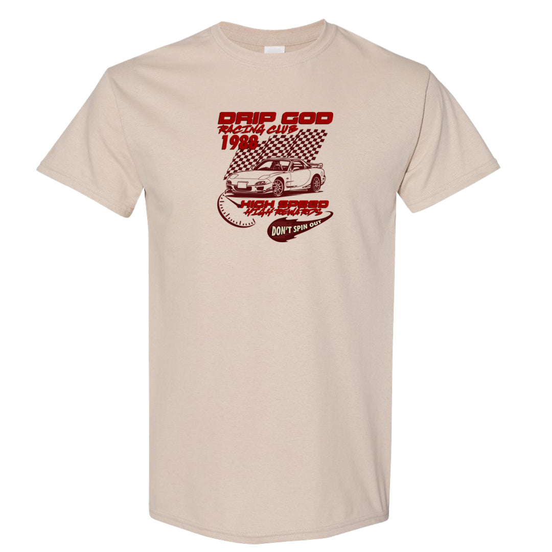 Tiki Leaf Mid 1s T Shirt | Drip God Racing Club, Sand