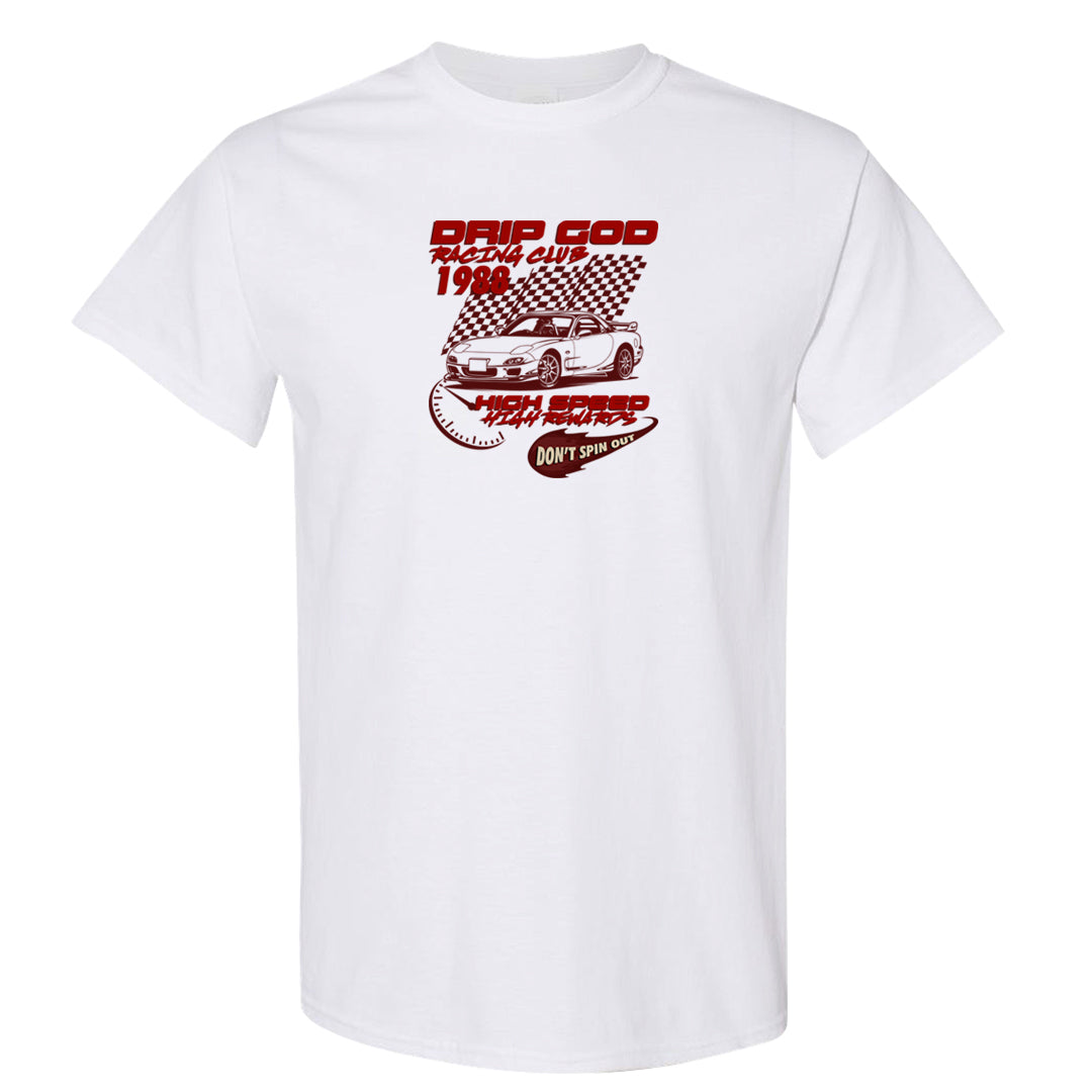 Tiki Leaf Mid 1s T Shirt | Drip God Racing Club, White