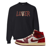 Tiki Leaf Mid 1s Crewneck Sweatshirt | Lover, Black