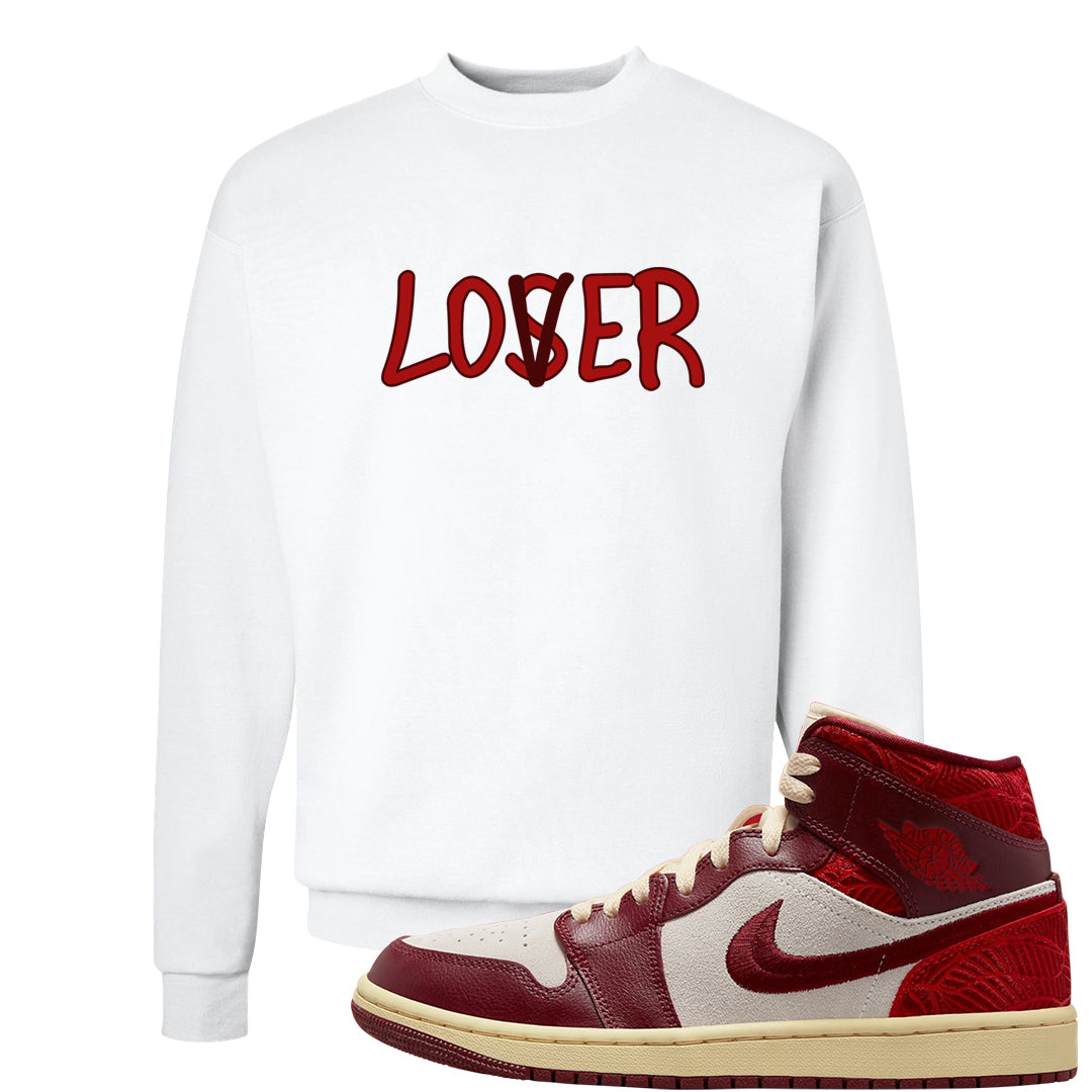 Tiki Leaf Mid 1s Crewneck Sweatshirt | Lover, White