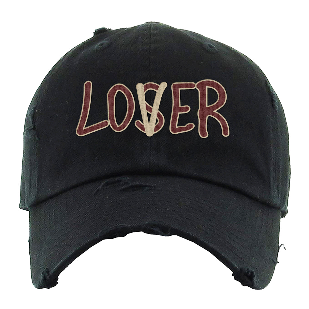 Tiki Leaf Mid 1s Distressed Dad Hat | Lover, Black