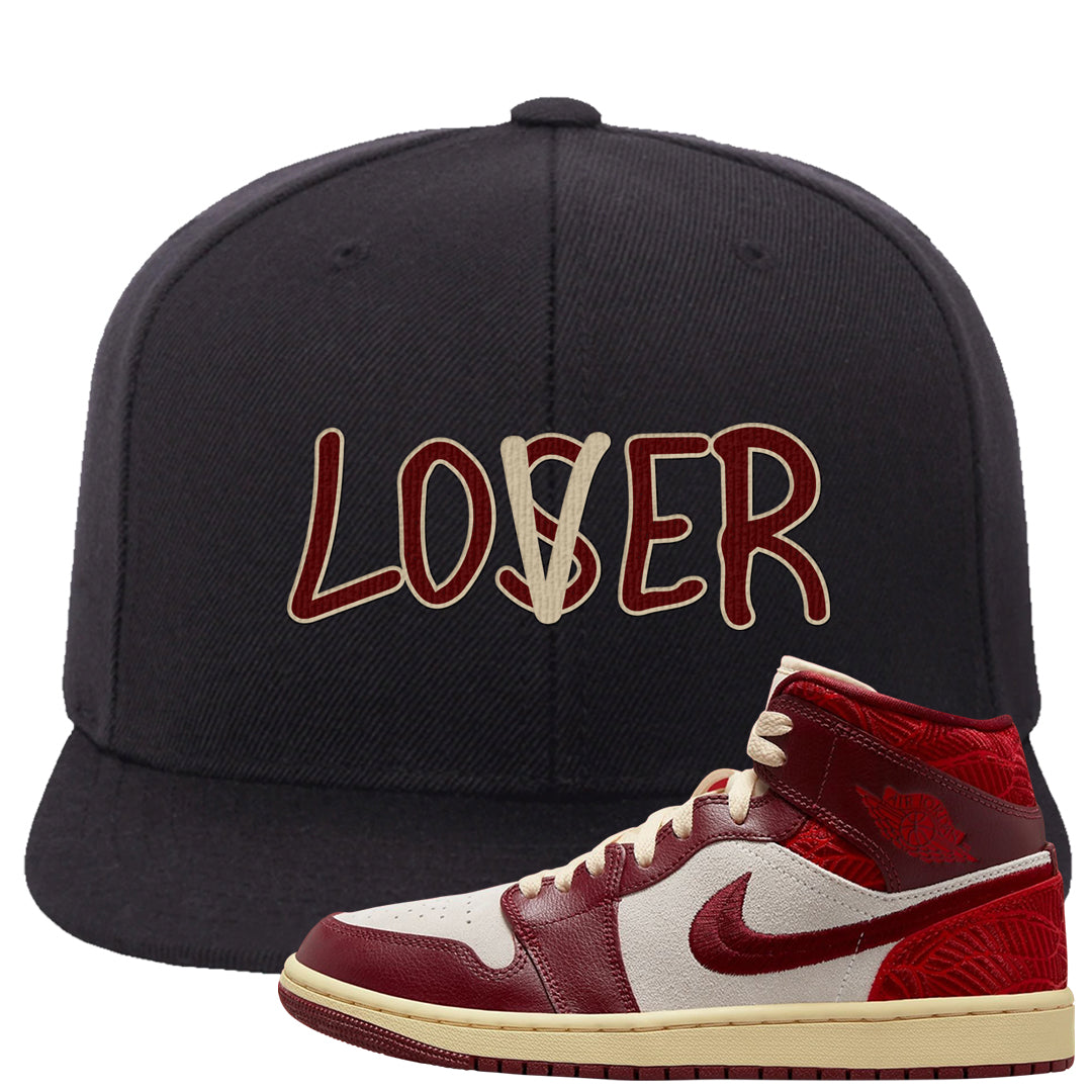 Tiki Leaf Mid 1s Snapback Hat | Lover, Black