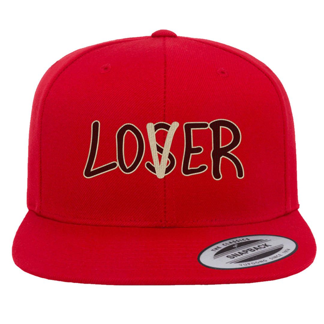 Tiki Leaf Mid 1s Snapback Hat | Lover, Red