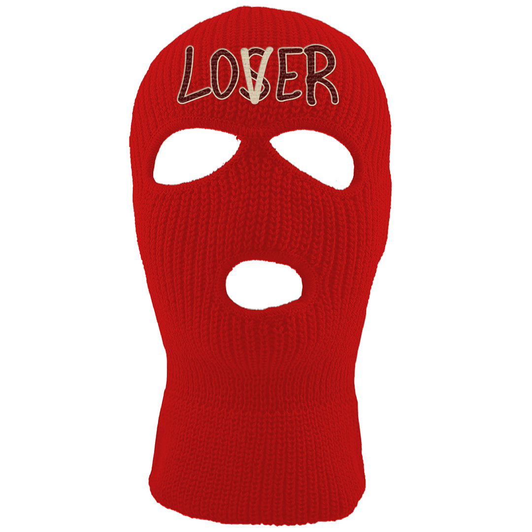 Tiki Leaf Mid 1s Ski Mask | Lover, Red