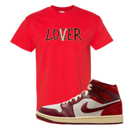 Tiki Leaf Mid 1s T Shirt | Lover, Red