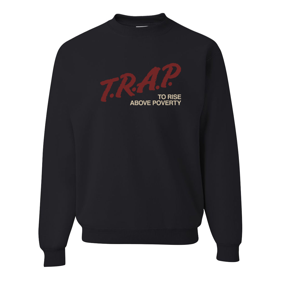 Tiki Leaf Mid 1s Crewneck Sweatshirt | Trap To Rise Above Poverty, Black