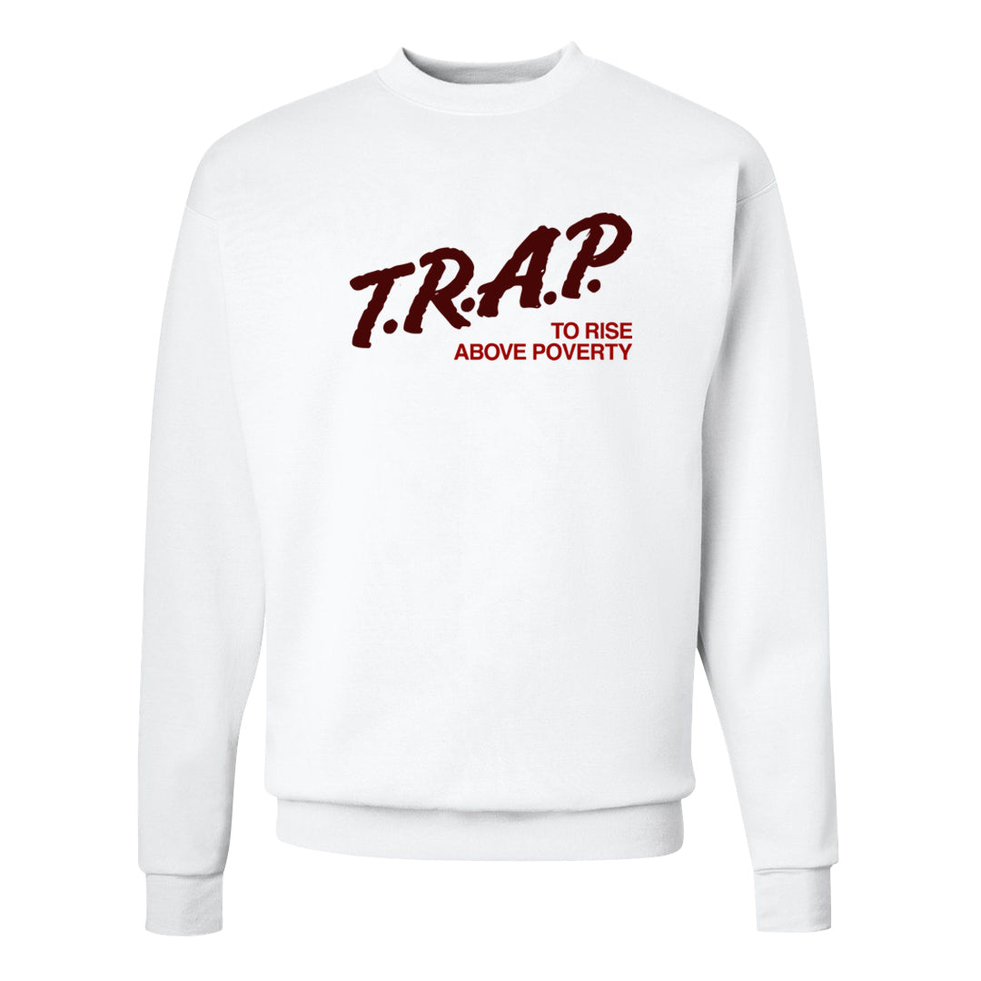 Tiki Leaf Mid 1s Crewneck Sweatshirt | Trap To Rise Above Poverty, White