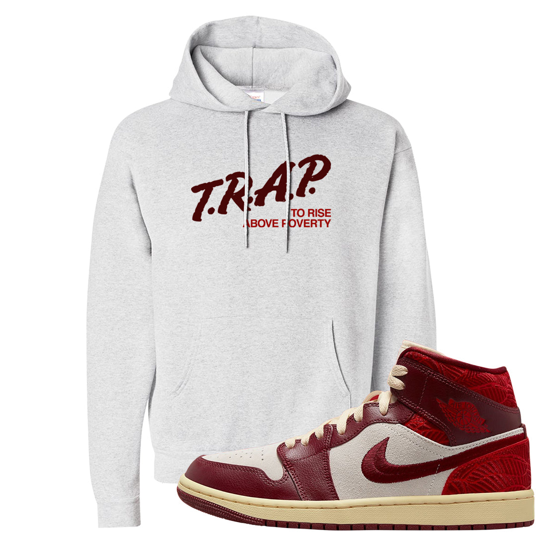 Tiki Leaf Mid 1s Hoodie | Trap To Rise Above Poverty, Ash