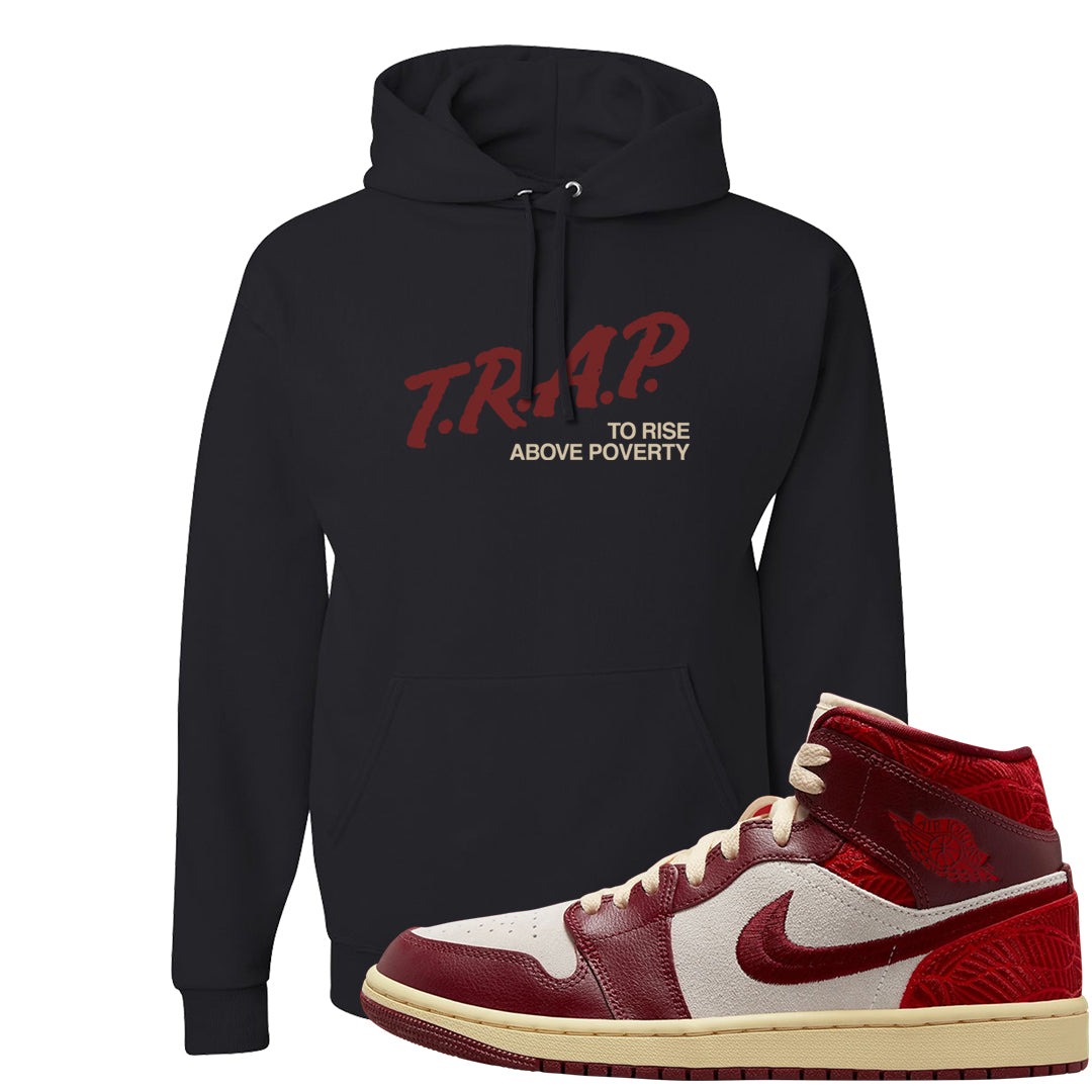 Tiki Leaf Mid 1s Hoodie | Trap To Rise Above Poverty, Black