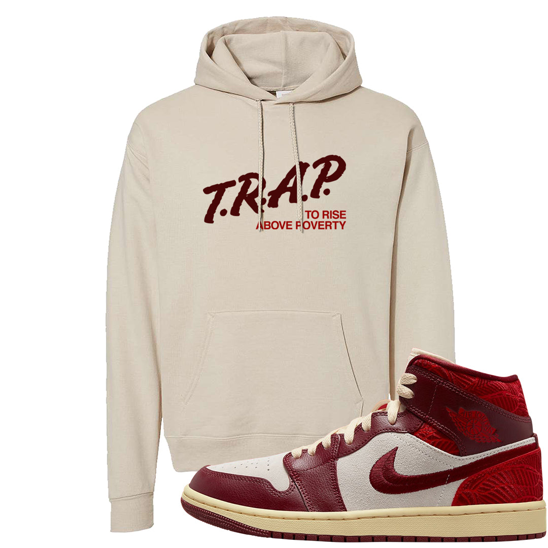 Tiki Leaf Mid 1s Hoodie | Trap To Rise Above Poverty, Sand