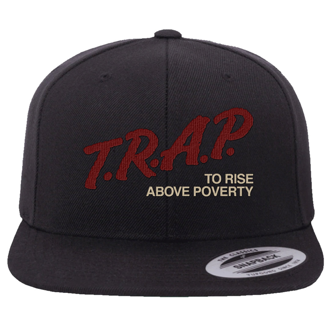 Tiki Leaf Mid 1s Snapback Hat | Trap To Rise Above Poverty, Black