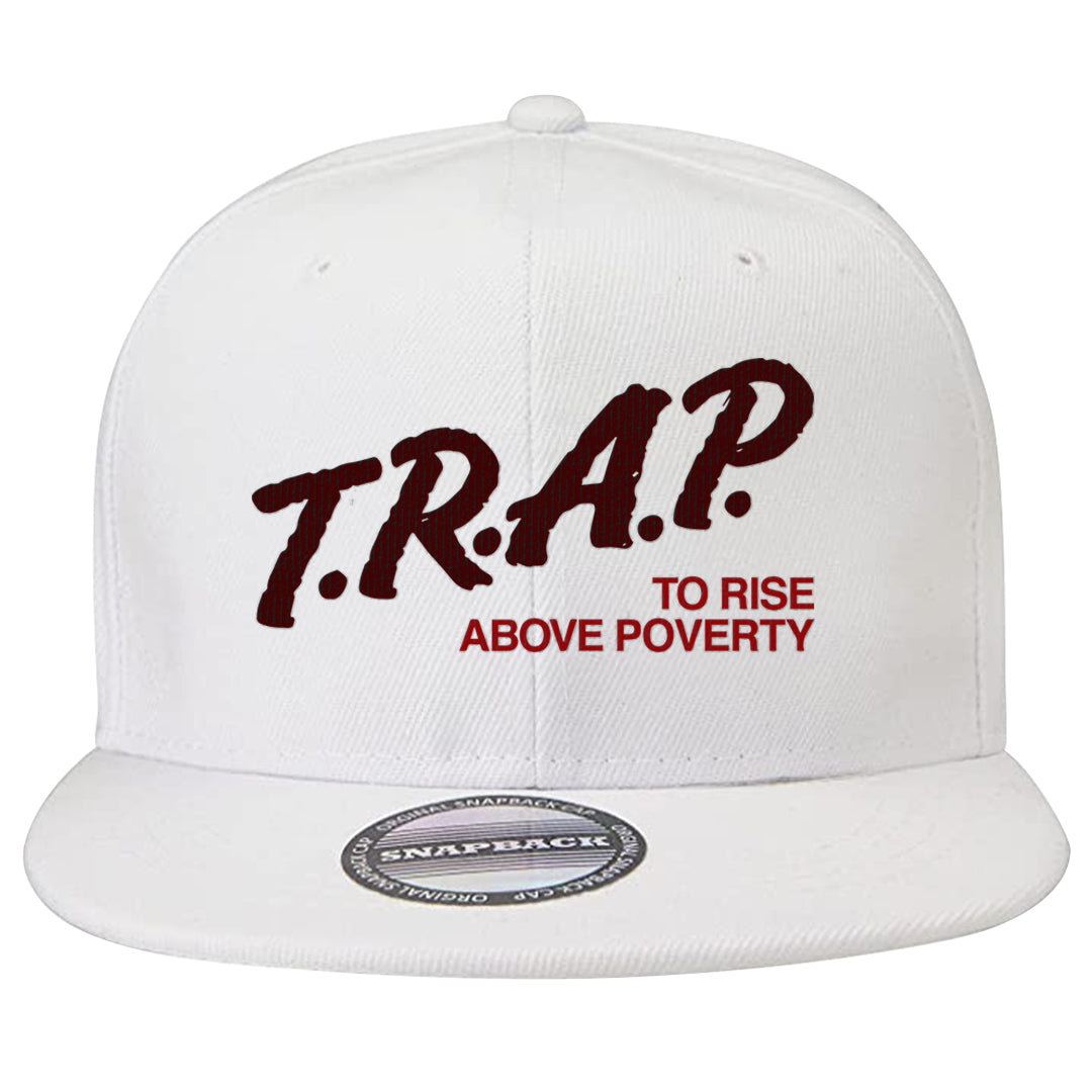 Tiki Leaf Mid 1s Snapback Hat | Trap To Rise Above Poverty, White