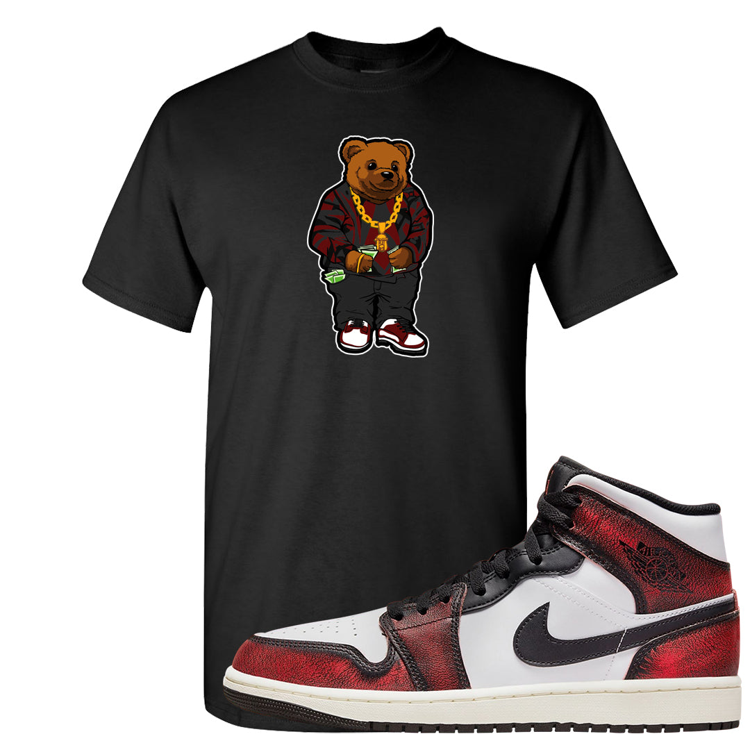 Wear Away Mid 1s T Shirt | Sweater Bear, Black
