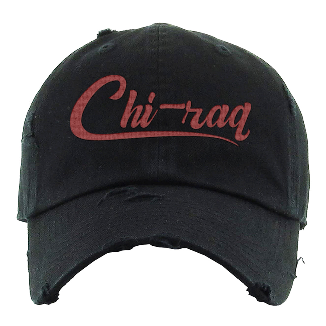 Wear Away Mid 1s Distressed Dad Hat | Chiraq, Black