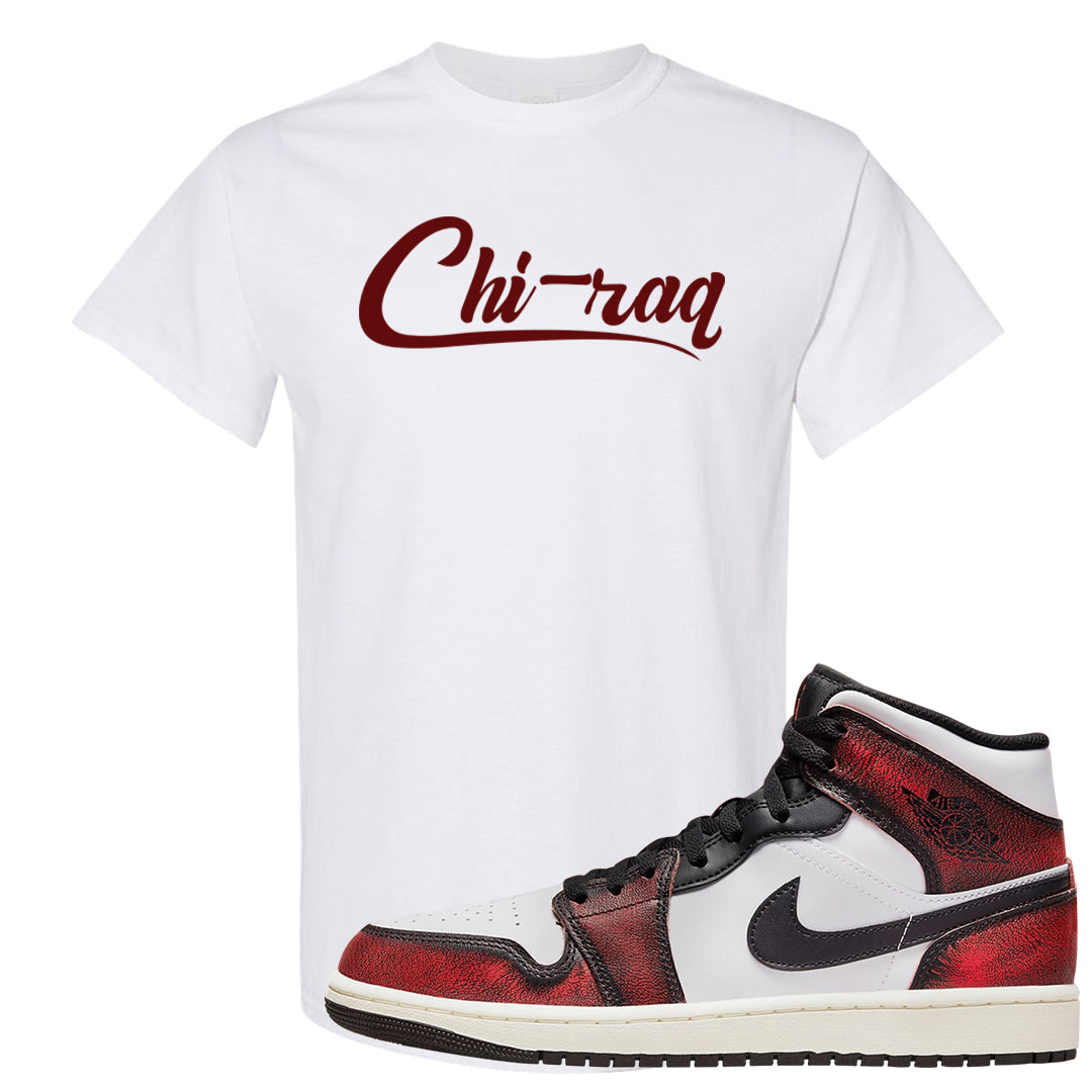 Wear Away Mid 1s T Shirt | Chiraq, White