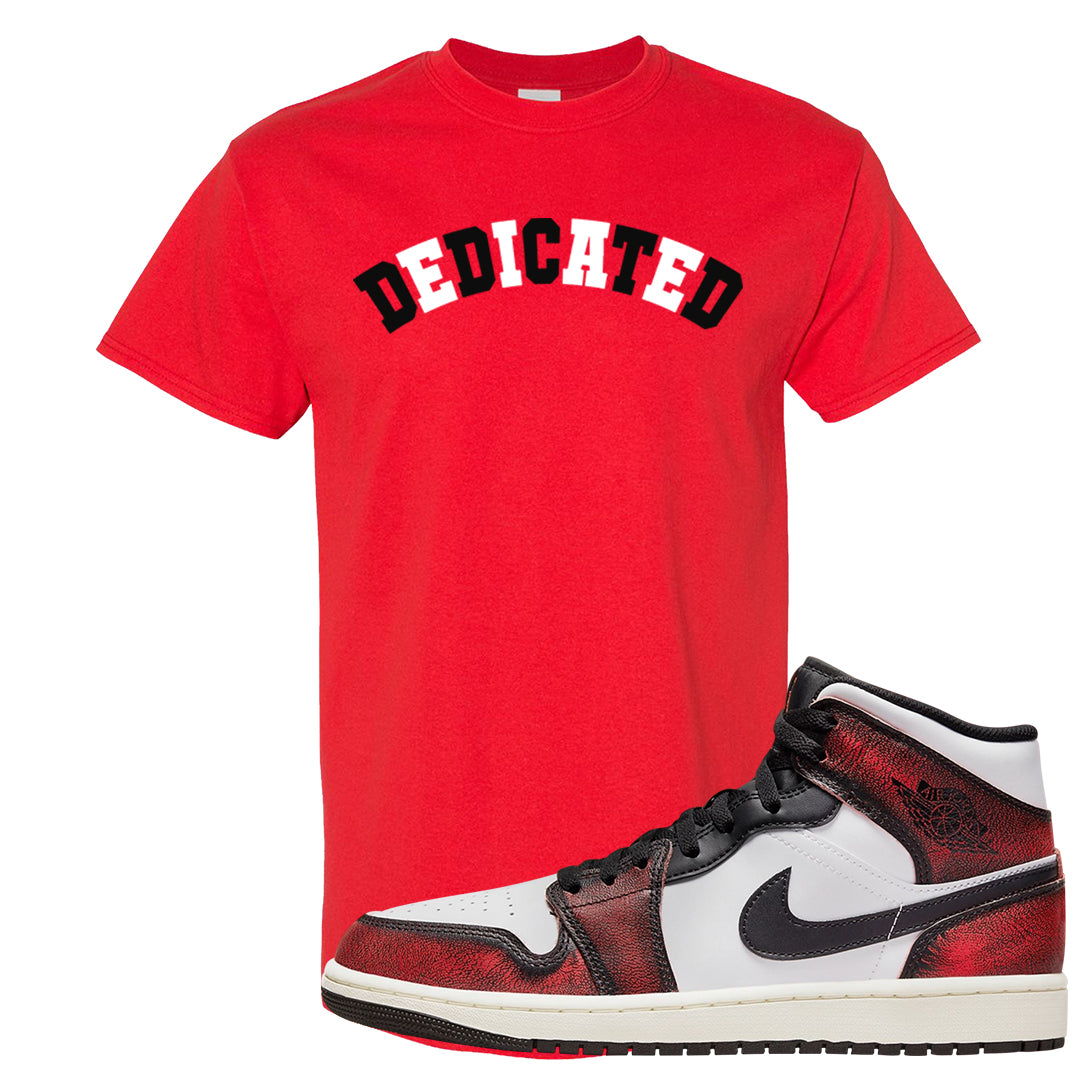 Wear Away Mid 1s T Shirt | Dedicated, Red