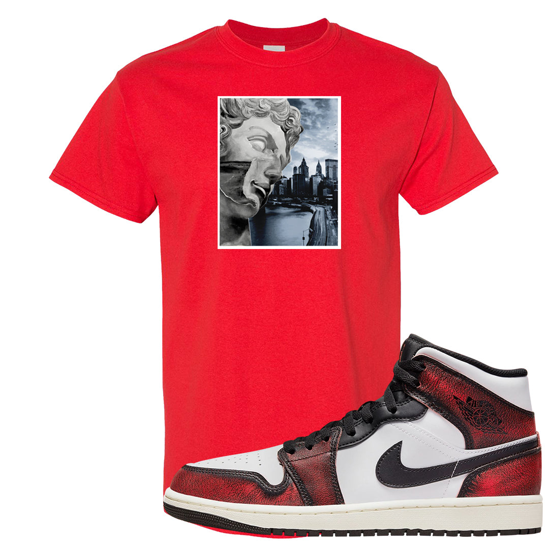 Wear Away Mid 1s T Shirt | Miguel, Red