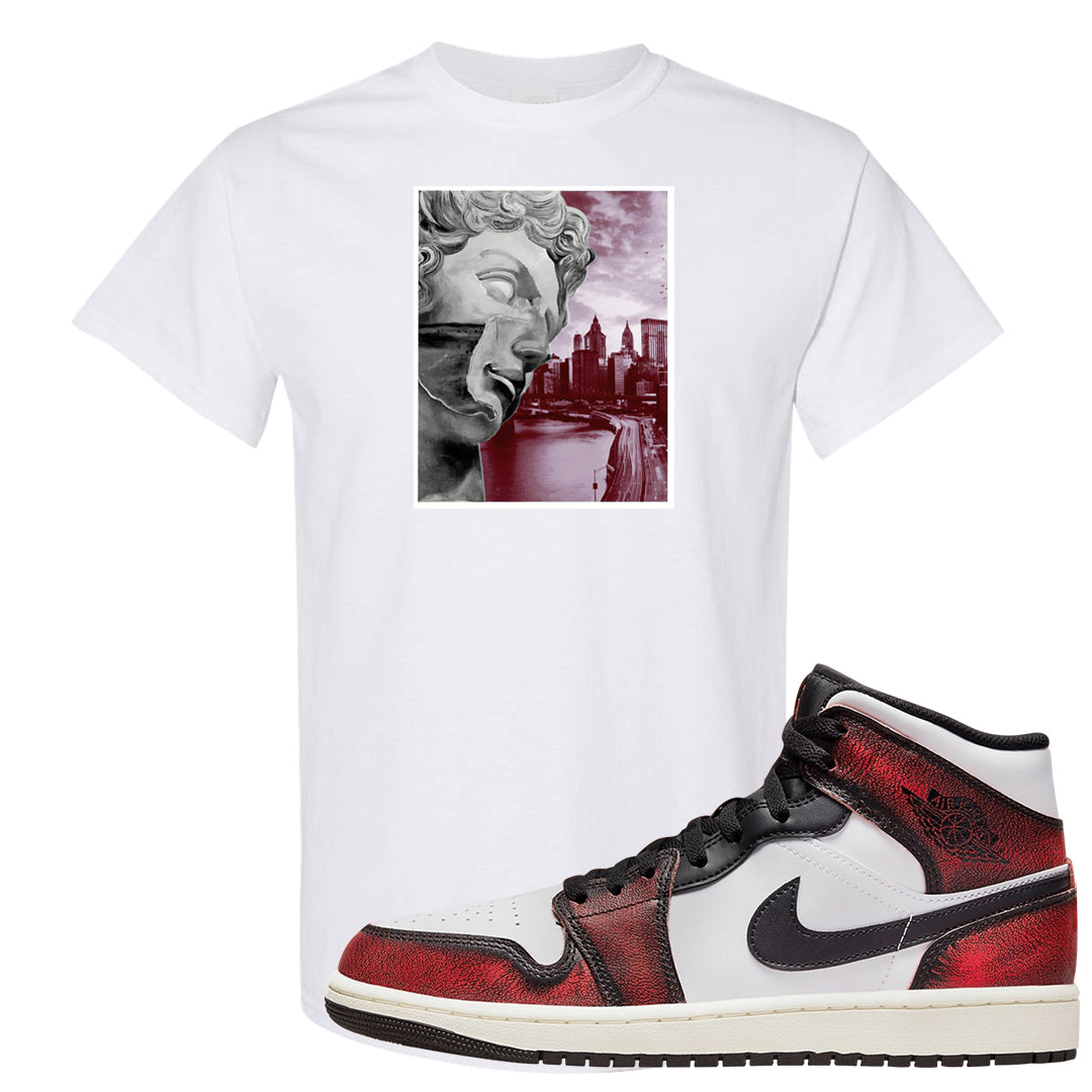 Wear Away Mid 1s T Shirt | Miguel, White