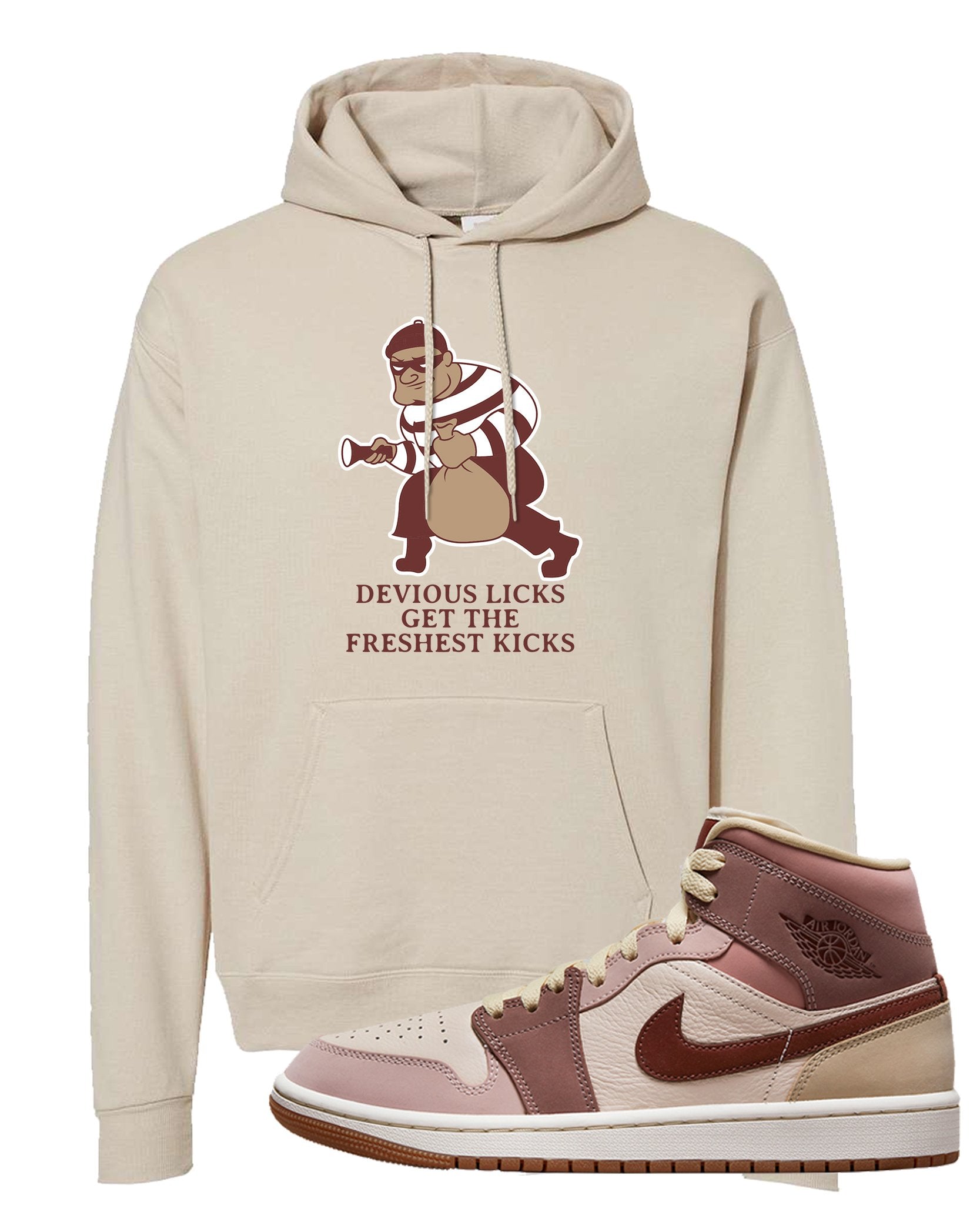 Pink Sand Mauve Mid 1s Hoodie | Devious Licks, Sand