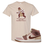 Pink Sand Mauve Mid 1s T Shirt | Devious Licks, Sand