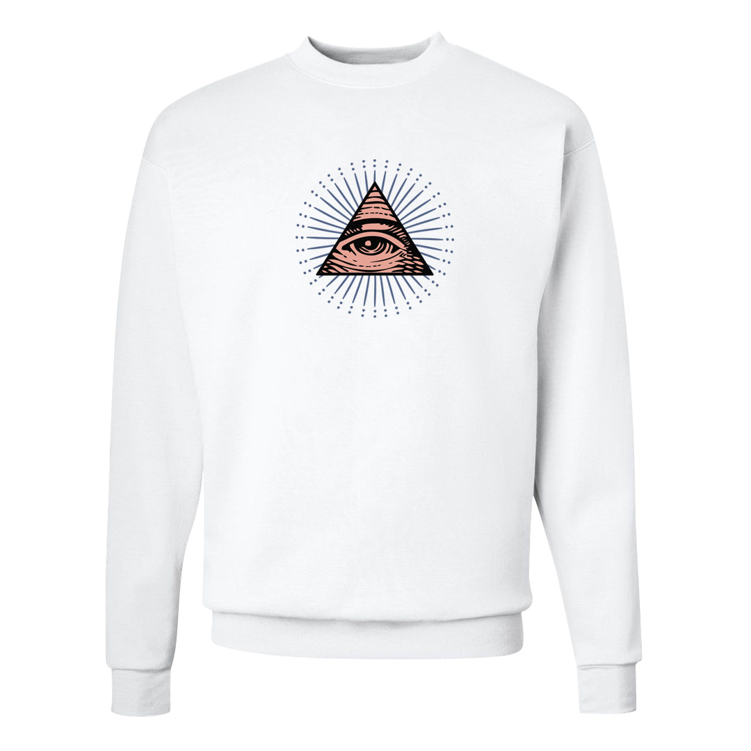 Skyline 1s Crewneck Sweatshirt | All Seeing Eye, White
