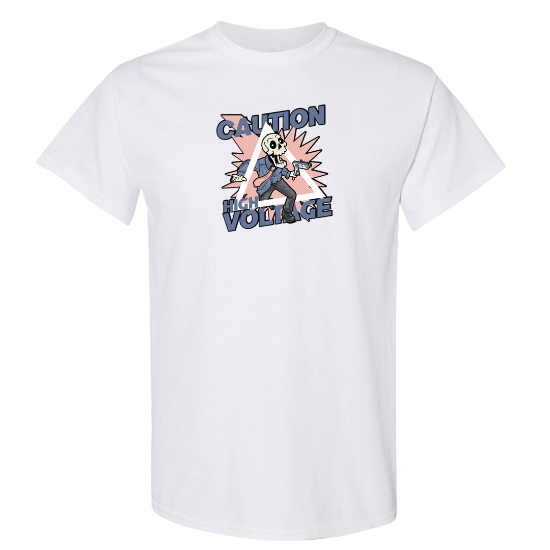 Skyline 1s T Shirt | Caution High Voltage, White
