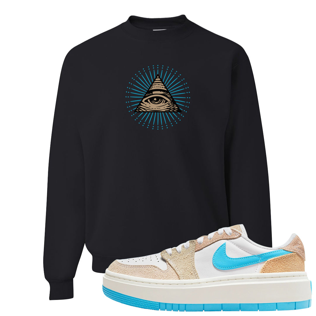 Salt Lake City Elevate 1s Crewneck Sweatshirt | All Seeing Eye, Black