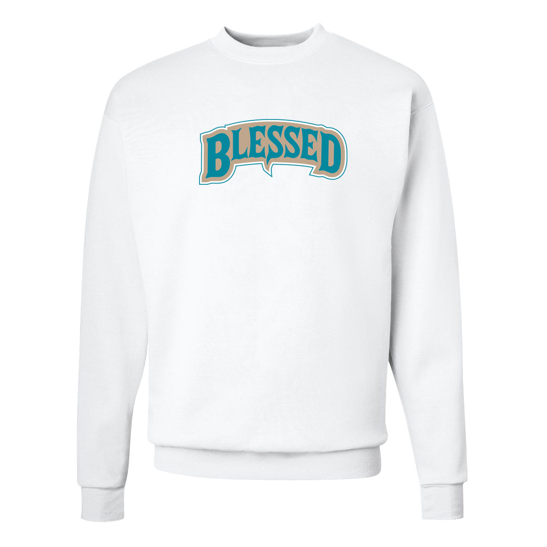 Salt Lake City Elevate 1s Crewneck Sweatshirt | Blessed Arch, White