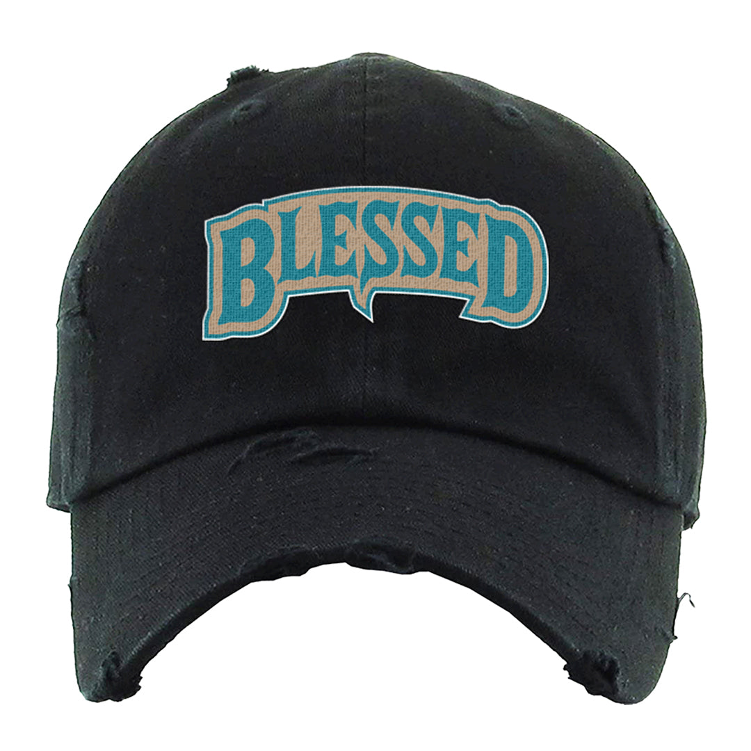 Salt Lake City Elevate 1s Distressed Dad Hat | Blessed Arch, Black
