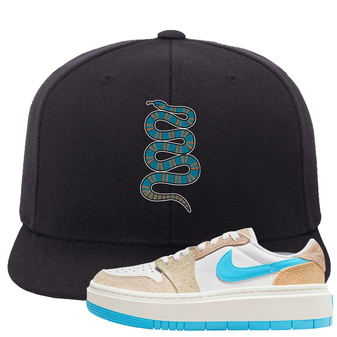 Salt Lake City Elevate 1s Snapback Hat | Coiled Snake, Black