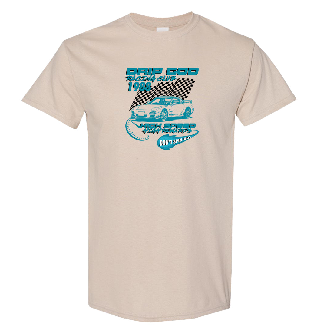 Salt Lake City Elevate 1s T Shirt | Drip God Racing Club, Sand