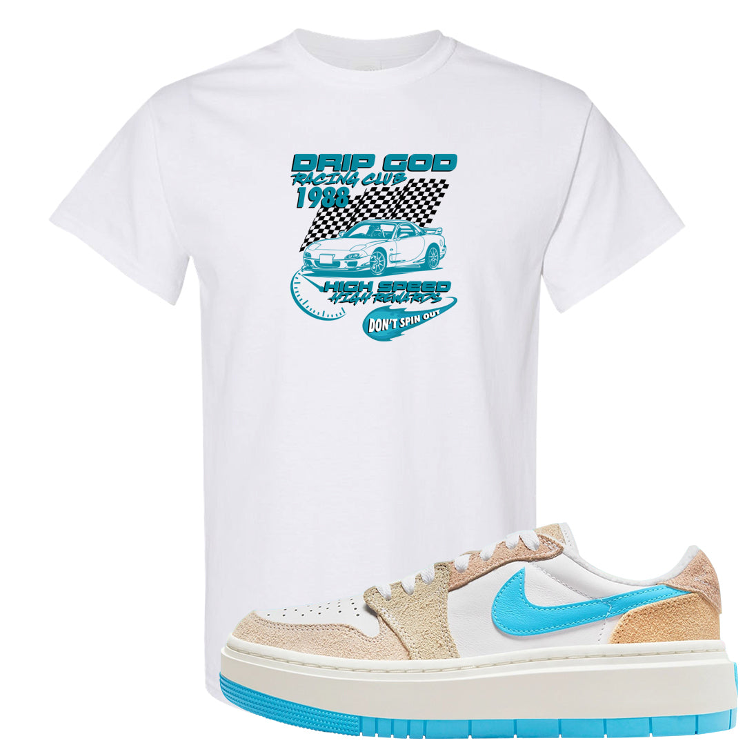 Salt Lake City Elevate 1s T Shirt | Drip God Racing Club, White