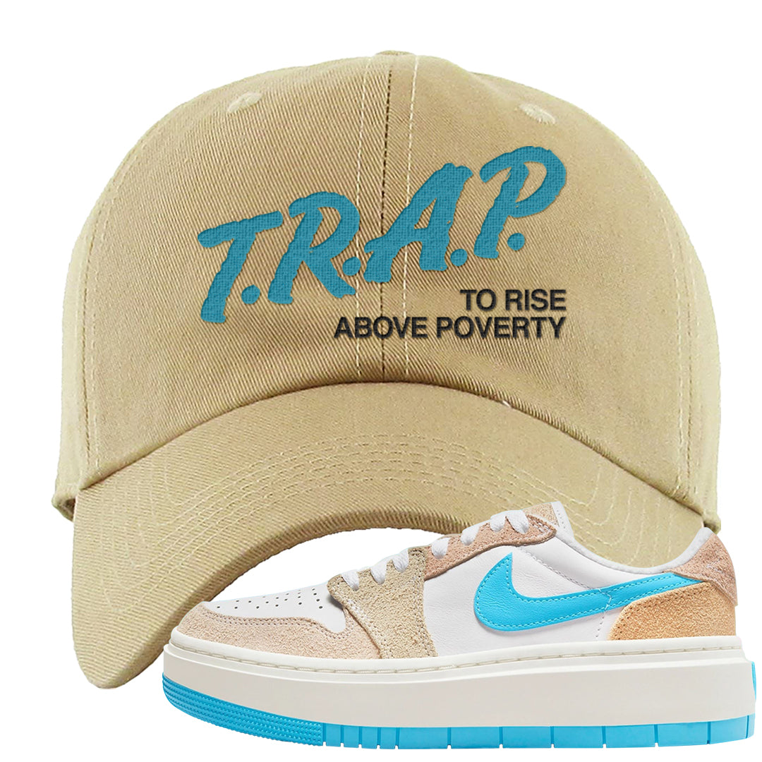 Salt Lake City Elevate 1s Dad Hat | Trap To Rise Above Poverty, Khaki