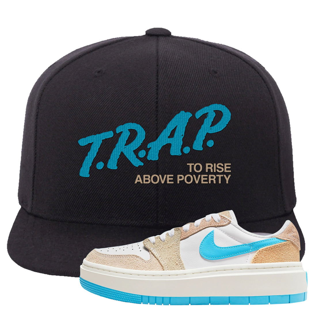 Salt Lake City Elevate 1s Snapback Hat | Trap To Rise Above Poverty, Black
