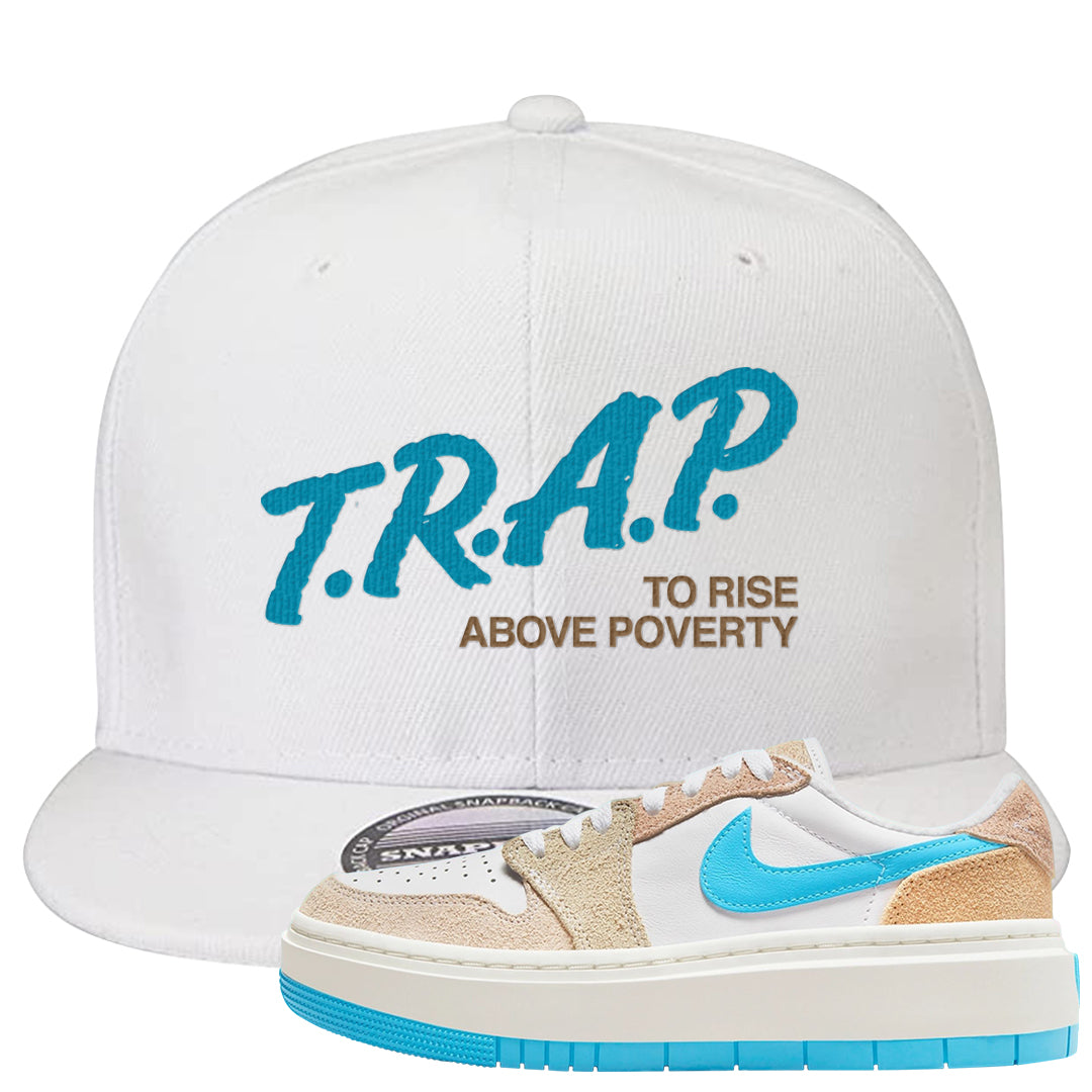 Salt Lake City Elevate 1s Snapback Hat | Trap To Rise Above Poverty, White