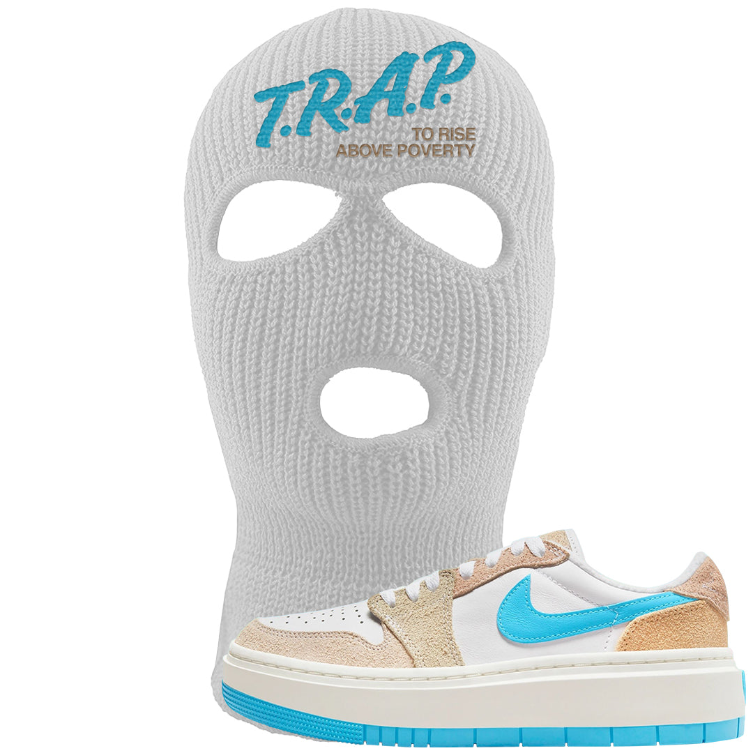 Salt Lake City Elevate 1s Ski Mask | Trap To Rise Above Poverty, White