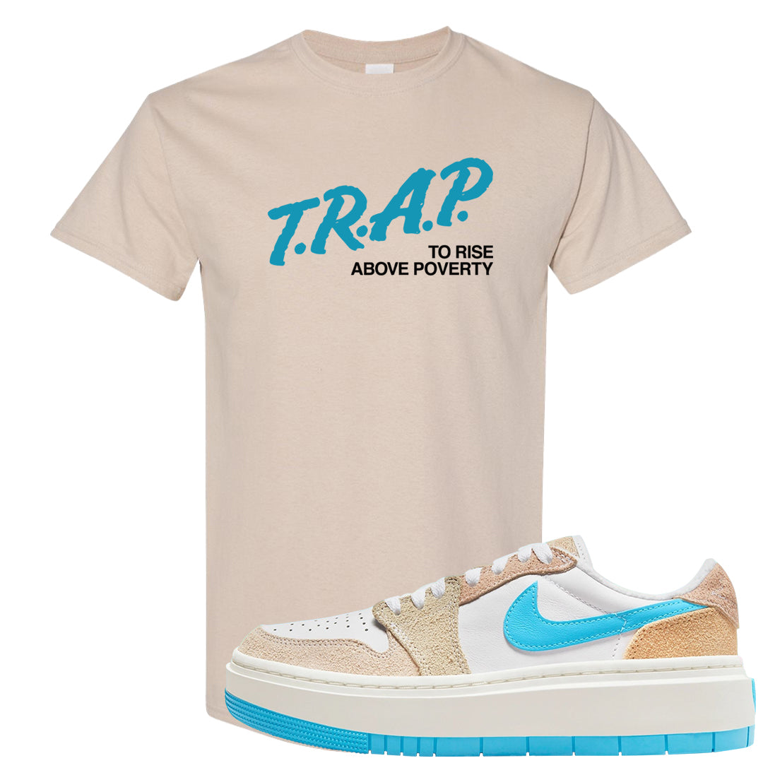 Salt Lake City Elevate 1s T Shirt | Trap To Rise Above Poverty, Sand